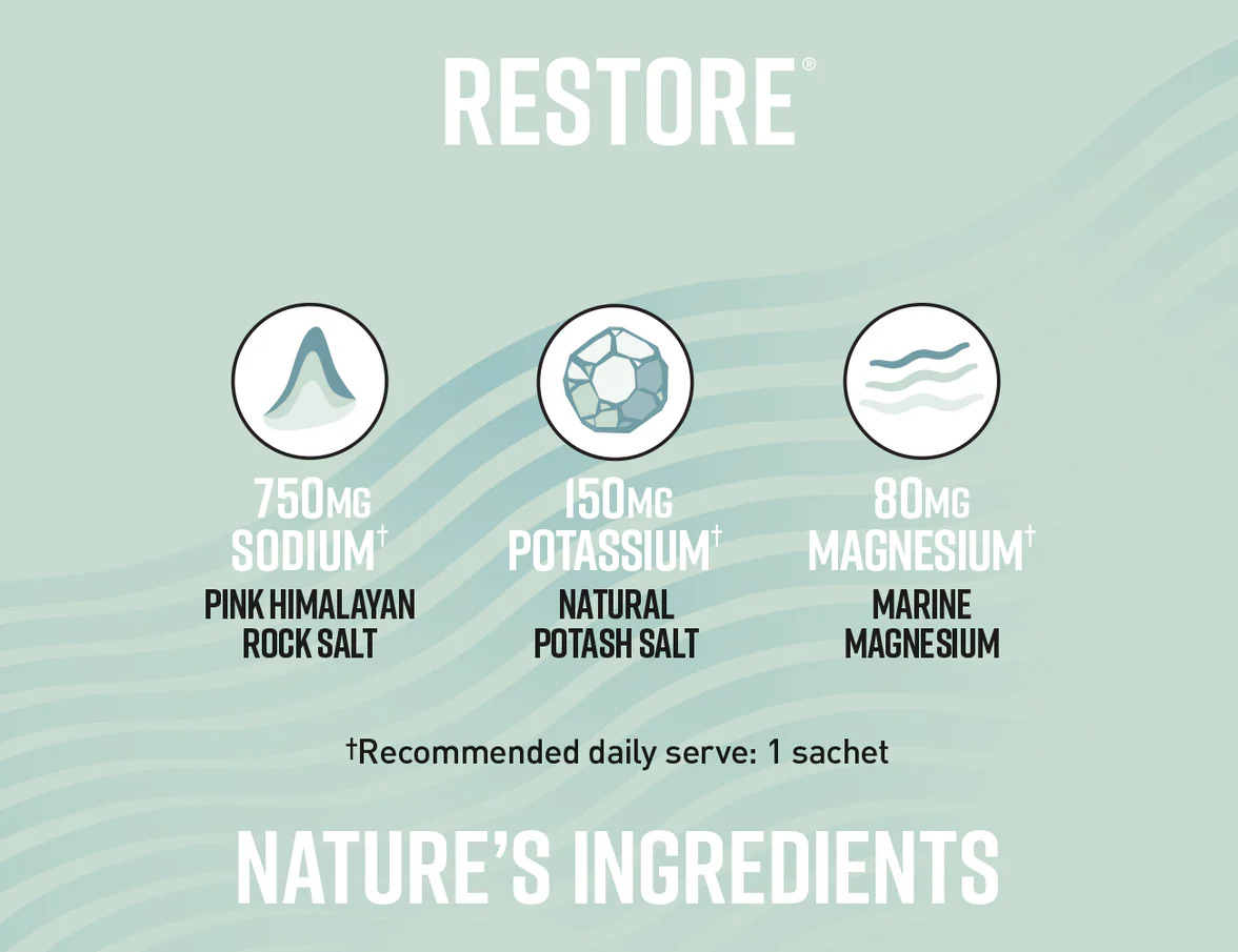 Hunter a Gather Restore® - přírodní denní elektrolyty - Bez příchuti